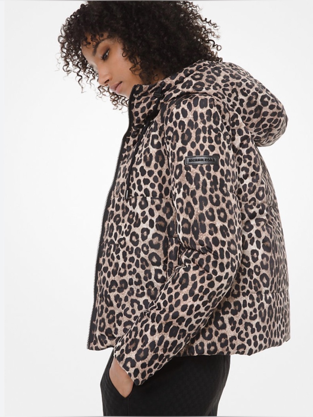 MICHAEL Michael Kors
Reversible Leopard & Logo-Print Down Jacket